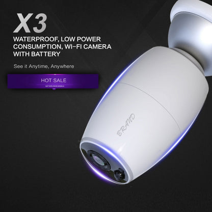 X3 1080P WiFi Visionneuse de porte numérique intelligente IP54 étanche avec support carte TF et vision nocturne infrarouge