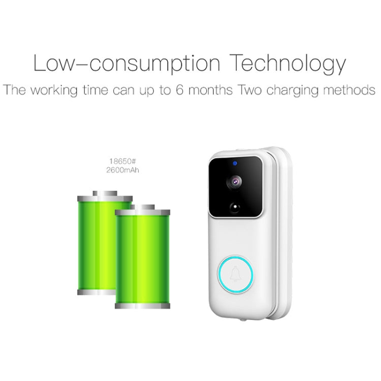 Sonnette vidéo intelligente WiFi Anytek B60 720P, prend en charge l'application à distance et la détection PIR et la carte TF