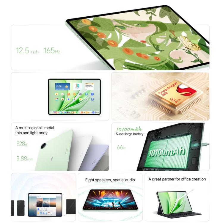 Honor MagicPad3 12.5 inch WiFi Tablet PC, 8GB+256GB MagicOS 9.0.1 Qualcomm Snapdragon 8 Gen3 Octa Core, 8GB+256GB