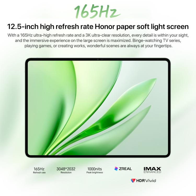 Honor MagicPad3 Tablette PC WiFi 12,5 pouces, 12 Go+256 Go MagicOS 9.0.1 Qualcomm Snapdragon 8 Gen3 Octa Core, 12 Go+256 Go