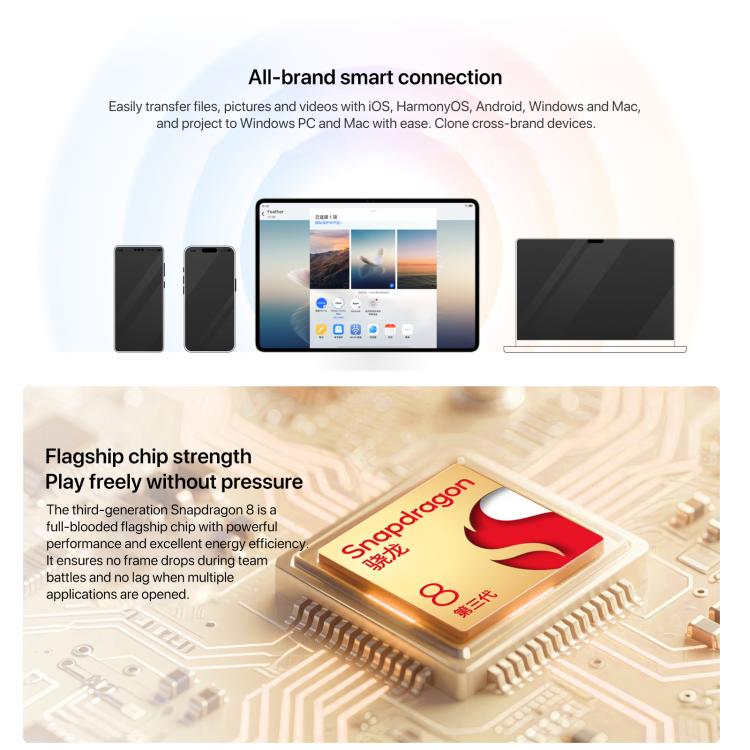 Honor MagicPad3 Tablette PC WiFi 12,5 pouces, 12 Go+256 Go MagicOS 9.0.1 Qualcomm Snapdragon 8 Gen3 Octa Core, 12 Go+256 Go