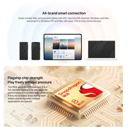 Honor MagicPad3 Tablette PC WiFi 12,5 pouces, 12 Go+256 Go MagicOS 9.0.1 Qualcomm Snapdragon 8 Gen3 Octa Core, 12 Go+256 Go