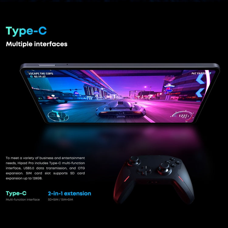 Without Keyboard, Android 11, Qualcomm Snapdragon 662 Octa Core up to 2.0GHz, Support Dual SIM & Bluetooth & WiFi & TF Card (Black+Blue), HiPad Pro 8GB+128GB