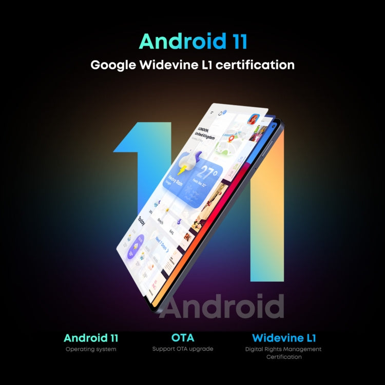 Without Keyboard, Android 11, Qualcomm Snapdragon 662 Octa Core up to 2.0GHz, Support Dual SIM & Bluetooth & WiFi & TF Card (Black+Blue), HiPad Pro 8GB+128GB