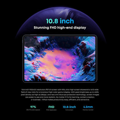 Without Keyboard, Android 11, Qualcomm Snapdragon 662 Octa Core up to 2.0GHz, Support Dual SIM & Bluetooth & WiFi & TF Card (Black+Blue), HiPad Pro 8GB+128GB