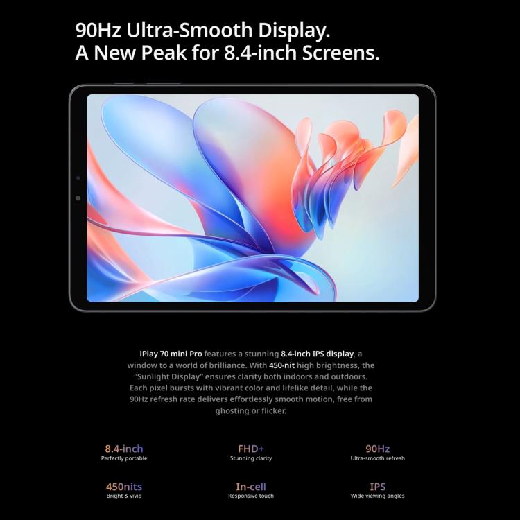 ALLDOCUBE iPlay 70 Mini Pro Tablet PC, 8GB+256GB, 8.4 inch Android 15 MTK MT8791 Octa Core Support Dual SIM 4G LTE