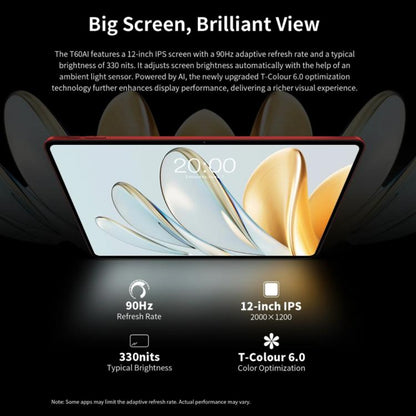 Teclast T60AI WiFi Tablet PC, 6GB+128GB, 12 inch Android 15 Allwinner A733 Octa Core with NPU, T60AI