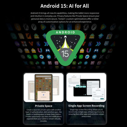 Teclast T60AI WiFi Tablet PC, 6GB+128GB, 12 inch Android 15 Allwinner A733 Octa Core with NPU, T60AI