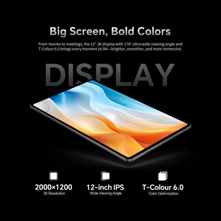 Teclast T60 Pro 4G LTE Tablet PC, 8GB+128GB, 12 inch Android 15 MediaTek Helio G99 Octa Core, Support Dual SIM, T60 Pro