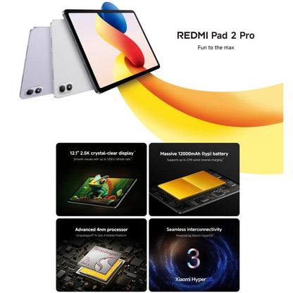 REDMI Pad 2 Pro 12.1 inch Soft Light Screen Tablet PC, 8GB+256GB, HyperOS 3, Snapdragon 7s Gen4 Octa Core CPU, 12GB+256GB Soft Light