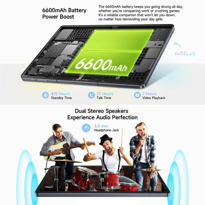 Ulefone Tab A10 Pro Tablet PC, 6GB+128GB, 11 inch Android 14 MediaTek MT8786 Octa Core 4G Network, EU Plug, Tab A10 Pro