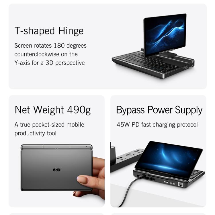 GPD MicroPC 2 Handheld Gaming PC, 16GB+512GB, 7 inch Windows 11 Pro Intel Processor N250, US Plug, WMC2573AU, WMC2573EU, WMC2573UK, WMC2573US