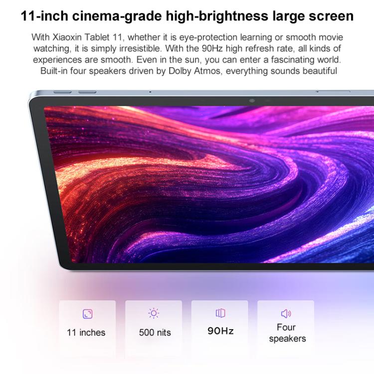 Lenovo Xiaoxin Pad 11 Paperlike Screen, 11 inch WiFi Tablet, 8GB+128GB, Android 15, MediaTek Dimensity 6300 Octa Core,US Plug, 8GB+128GB Soft Light Screen