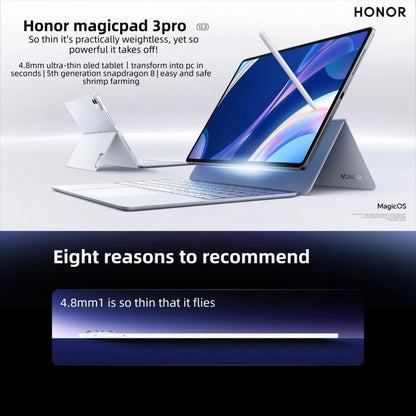 Honor MagicPad3 Pro 12.3 inch WiFi Tablet PC, 8GB+256GB MagicOS 10 Qualcomm Snapdragon 8 Gen5 Octa Core, 8GB+256GB
