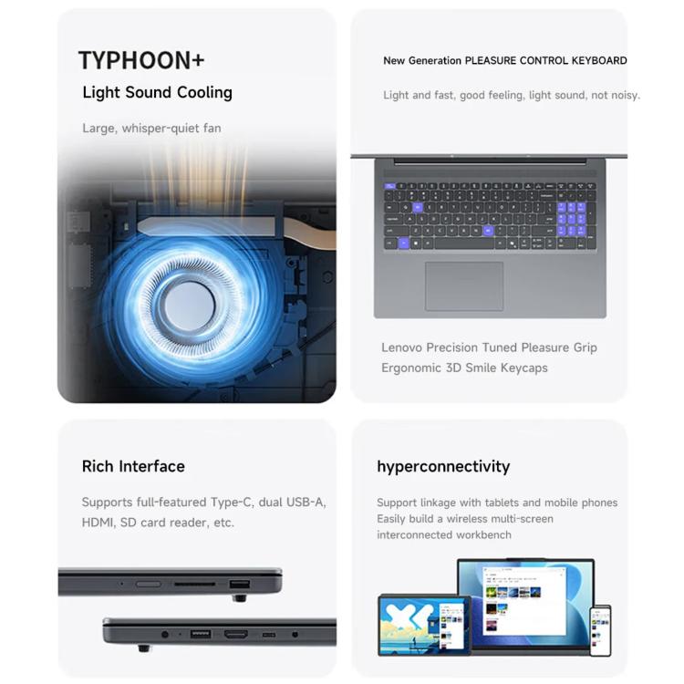 Lenovo XiaoXin 16 SE 2025 Laptop, 16 inch, 16GB+512GB, Windows 11, Intel Core i5-13420H 8-Core, US Plug, XiaoXin 16 SE 2025