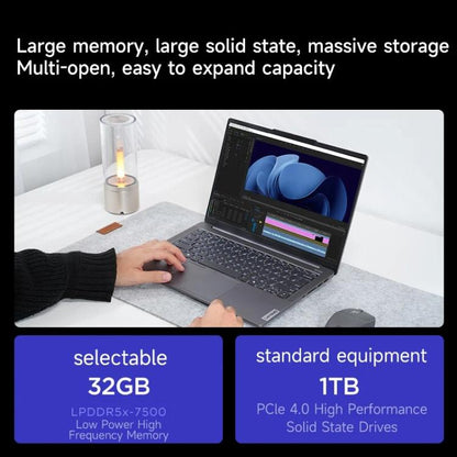 Lenovo XiaoXin Pro 14 2024 Laptop, 14 inch, 32GB+1TB, Windows 11, AMD Ryzen 7 8845H 8-Core, US Plug, XiaoXin Pro 14 2024