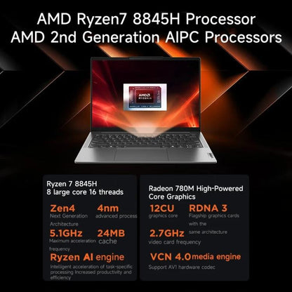 Lenovo XiaoXin Pro 14 2024 Laptop, 14 inch, 32GB+1TB, Windows 11, AMD Ryzen 7 8845H 8-Core, US Plug, XiaoXin Pro 14 2024