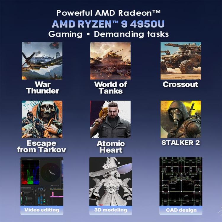 G16 Air 15.6 inch Gaming Laptop, 32GB+1TB, Windows 11 Pro AMD Ryzen 9 4950U Octa Core, EU Plug, 32GB+1TB