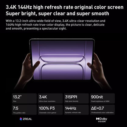 OnePlus Pad 2 Pro 13.2 inch WiFi Tablet PC, 16GB+1TB ColorOS 15.0 Qualcomm Snapdragon 8 Ultra Octa Core CPU, 16GB+1TB