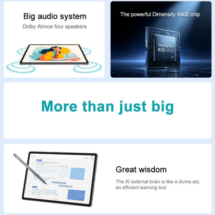 Lenovo Xiaoxin Pad 12.1 inch 2025 WiFi Tablet, 8GB+128GB, MediaTek Dimensity 6400 Octa Core,US Plug, 8GB+128GB