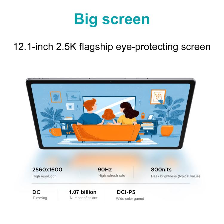Lenovo Xiaoxin Pad 12.1 inch 2025 WiFi Tablet, 8GB+128GB, MediaTek Dimensity 6400 Octa Core,US Plug, 8GB+128GB