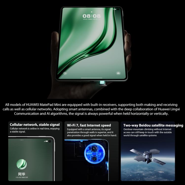 HUAWEI MatePad Mini 5G Écran doux 8 pouces, 12GB+512GB, HarmonyOS 5.1 Hisilicon Kirin 9010, Ne supporte pas Google Play, 12GB+512GB Écran doux