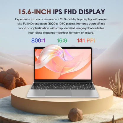 GXMO T152J 15.6 inch Laptop, No Memory, Windows 11 Pro Intel Celeron N5100 Quad Core, Support Fingerprint Unlock, US Plug, No Memory, US Plug