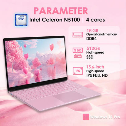 GXMO T152J 15.6 inch Laptop, 16GB+512GB, Windows 11 Pro Intel Celeron N5100 Quad Core, Support Fingerprint Unlock, EU Plug, 16GB+512GB, EU Plug