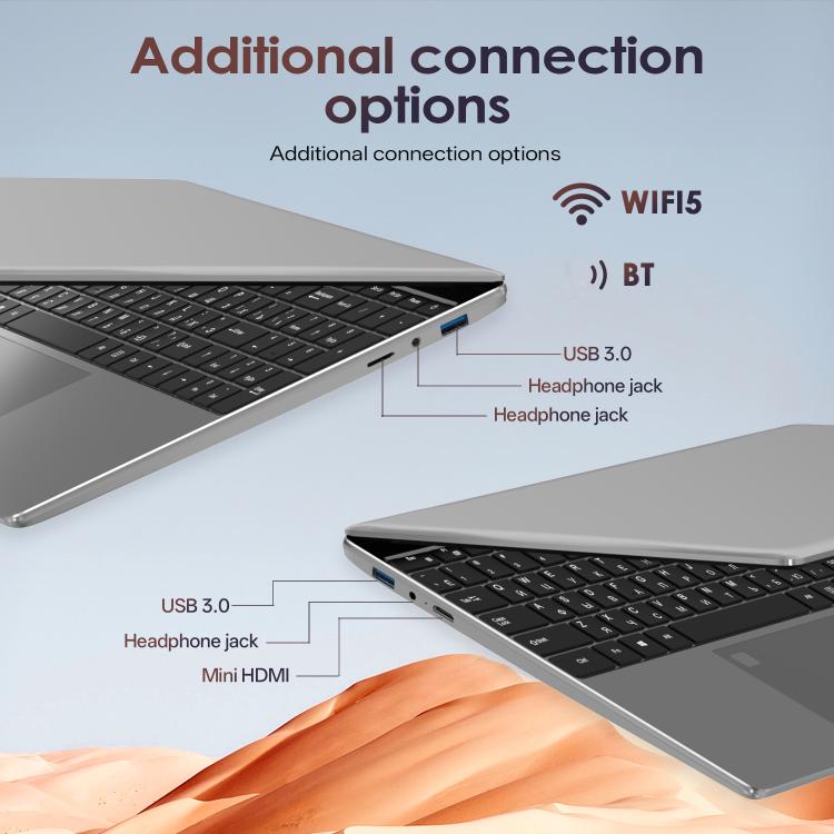GXMO T152J 15.6 inch Laptop, 16GB+512GB, Windows 11 Pro Intel Celeron N5100 Quad Core, Support Fingerprint Unlock, UK Plug, 16GB+512GB, UK Plug