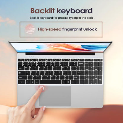 GXMO T152J 15.6 inch Laptop, 16GB+512GB, Windows 11 Pro Intel Celeron N5100 Quad Core, Support Fingerprint Unlock, UK Plug, 16GB+512GB, UK Plug