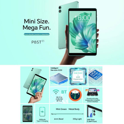 Teclast P85 Tablet PC 8 inch WiFi6, 3GB+64GB, Android 15 Allwinner A333 5-Core(Mint Green), P85