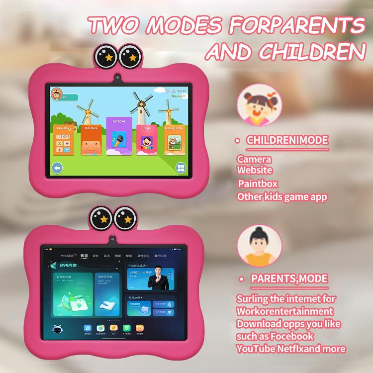 BDF 7 inch WiFi Kids Tablet PC with Crab Silicone Case, 1GB+16GB, Android 8.1 MTK6735 Quad Core CPU, US Plug, 3GB+32GB