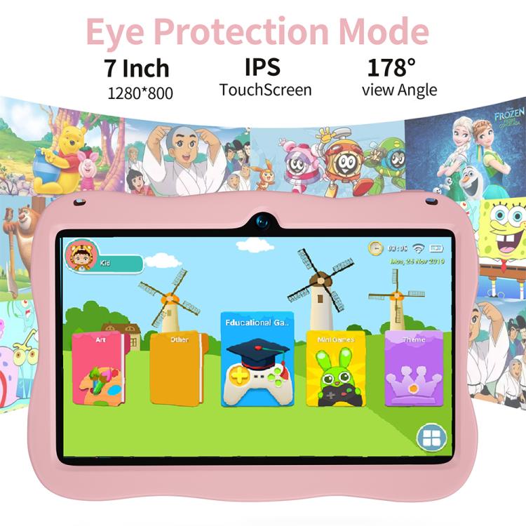 BDF 7 inch WiFi Kids Tablet PC with Spaceman Silicone Case, 1GB+16GB, Android 8.1 MTK6735 Quad Core CPU, US Plug, 3GB+32GB