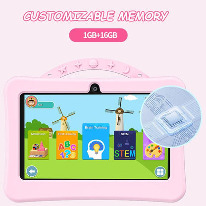 7 inch WiFi Kids Tablet PC with Portable Astronaut Silicone Case, 1GB+16GB, Android 8.0 MTK6735 Quad Core CPU, AU Plug, AU Plug