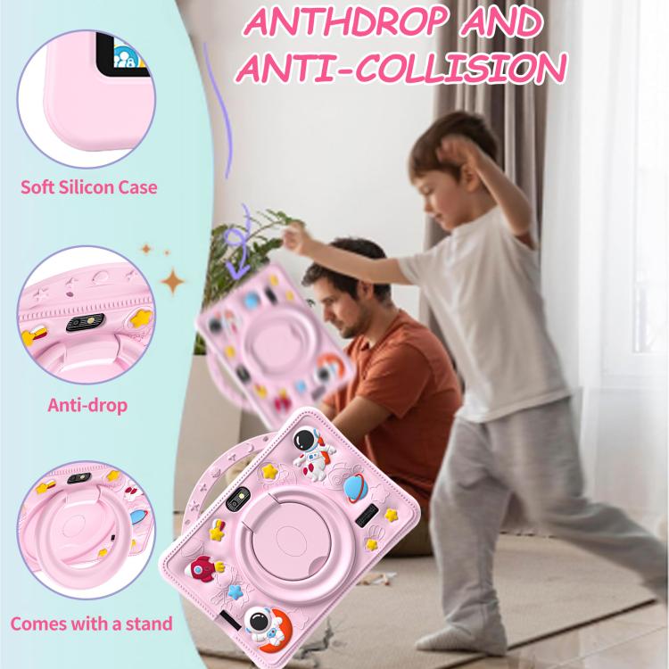7 inch WiFi Kids Tablet PC with Portable Astronaut Silicone Case, 1GB+16GB, Android 8.0 MTK6735 Quad Core CPU, AU Plug, AU Plug