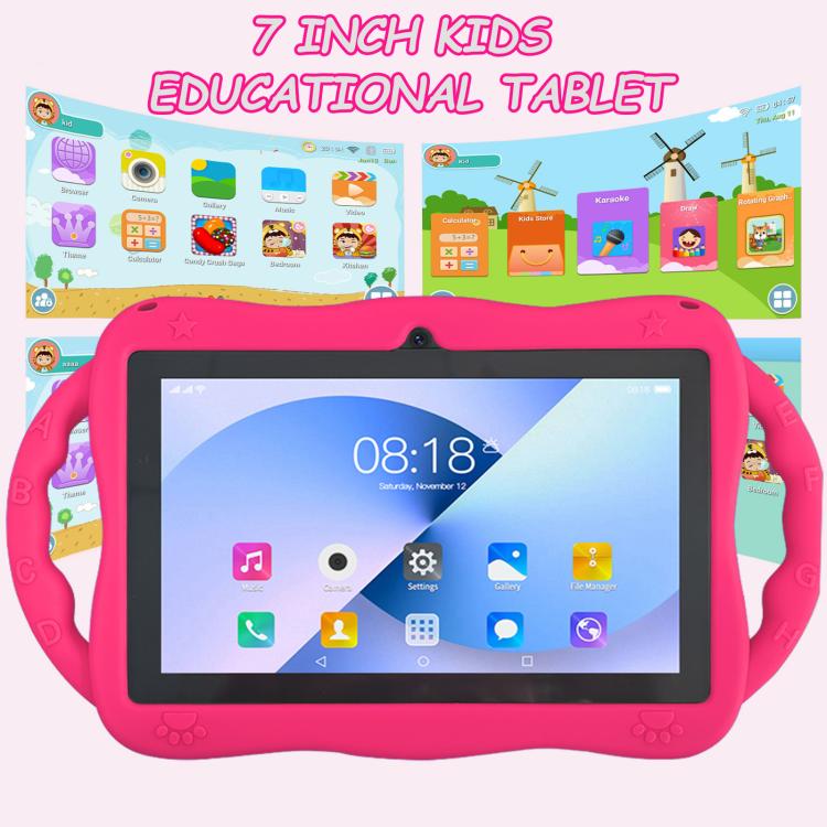 7 inch WiFi Kids Tablet PC with Giraffe Silicone Case, 1GB+16GB, Android 8.0 MTK6735 Quad Core CPU, US Plug, US Plug