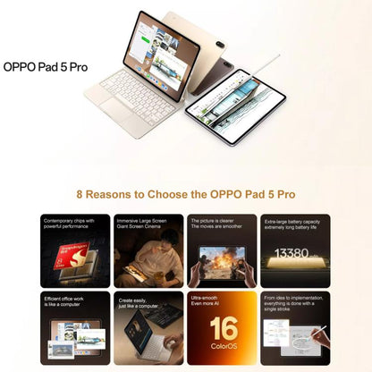 OPPO Pad 5 Pro 13.2 inch Tablet PC, 16GB+512GB, ColorOS 16.0 Snapdragon 8 Elite Gen5 Octa Core, 16GB+512GB