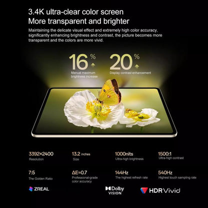 OPPO Pad 5 Pro 13.2 inch Tablet PC, 12GB+512GB, ColorOS 16.0 Snapdragon 8 Elite Gen5 Octa Core, 12GB+512GB