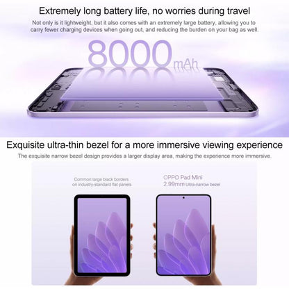 OPPO Pad Mini 8.8 inch Soft Light Screen Tablet PC, 12GB+256GB, ColorOS 16.0 Snapdragon 8 Gen5 Octa Core, 12GB+256GB Soft Light