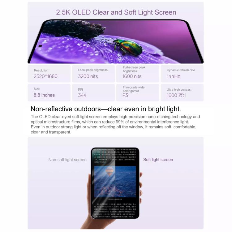 OPPO Pad Mini 8.8 inch Soft Light Screen Tablet PC, 12GB+256GB, ColorOS 16.0 Snapdragon 8 Gen5 Octa Core, 12GB+256GB Soft Light