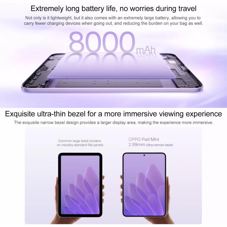 OPPO Pad Mini 8.8 inch Tablet PC, 12GB+512GB, ColorOS 16.0 Snapdragon 8 Gen5 Octa Core, 12GB+512GB