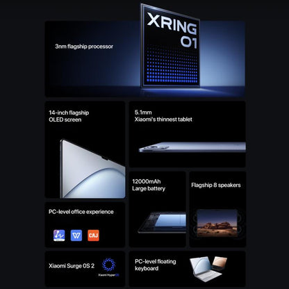 Xiaomi Pad 7 Ultra 14 inch, 12GB+256GB, HyperOS 2, XRING O1 3nm Deca Core CPU, 12GB+256GB