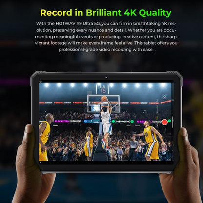 HOTWAV Tab R9 Ultra IP68/IP69K Rugged Tablet, 8GB+512GB, 11 inch Android 15 Unisoc T8200 Octa Core 5G Network, Global Version with Google Play, EU Plug, Tab R9 Ultra