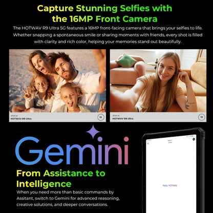 HOTWAV Tab R9 Ultra IP68/IP69K Rugged Tablet, 8GB+512GB, 11 inch Android 15 Unisoc T8200 Octa Core 5G Network, Global Version with Google Play, EU Plug, Tab R9 Ultra