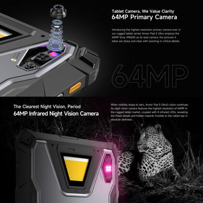 Ulefone Armor Pad 5 Ultra Rugged Tablet PC, 12GB+512GB, 11 inch Android 15 MediaTek Dimensity 7400X Octa Core 5G Network, EU Plug, Armor Pad 5 Ultra