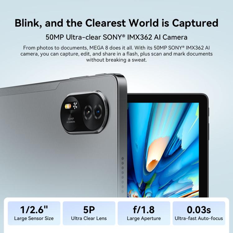 Blackview MEGA 8 Tablet PC, 12GB+512GB, 13 inch Android 15 Unisoc Tiger T620 Octa Core, Network: 4G, Global Version with Google Play, 12GB+512GB