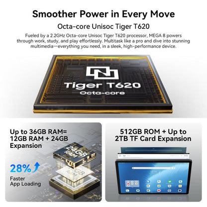 Blackview MEGA 8 Tablet PC, 12GB+512GB, 13 inch Android 15 Unisoc Tiger T620 Octa Core, Network: 4G, Global Version with Google Play, 12GB+512GB