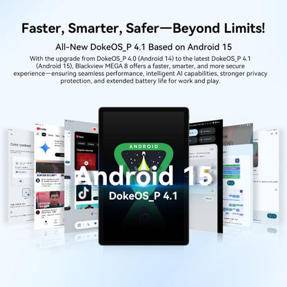 Blackview MEGA 8 Tablet PC, 12GB+512GB, 13 inch Android 15 Unisoc Tiger T620 Octa Core, Network: 4G, Global Version with Google Play, 12GB+512GB