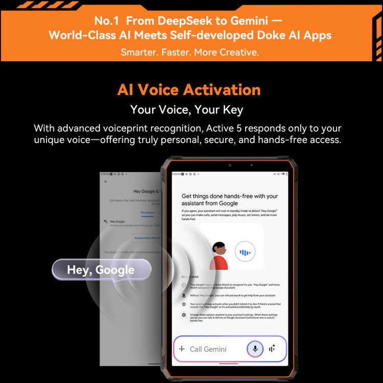 Blackview Active 5 Tablet durci 4G, 8 Go + 128 Go, 8,68 pouces Android 14 Unisoc UMS9230E T615 Octa Core, version globale avec Google Play, Active 5