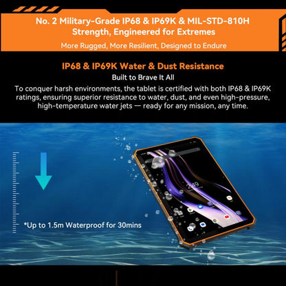 Blackview Active 5 Tablet durci 4G, 8 Go + 128 Go, 8,68 pouces Android 14 Unisoc UMS9230E T615 Octa Core, version globale avec Google Play, Active 5